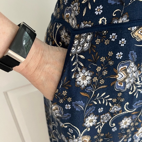 Navy paisley-esque pattern, Maxi, M Tall, Dress - Picture 4 of 9